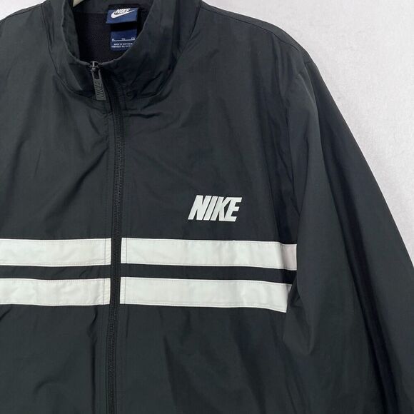 Vintage Nike Jacket Men XL Black White Windbreaker Track Big Logo Athletic 80s - Picture 12 of 12